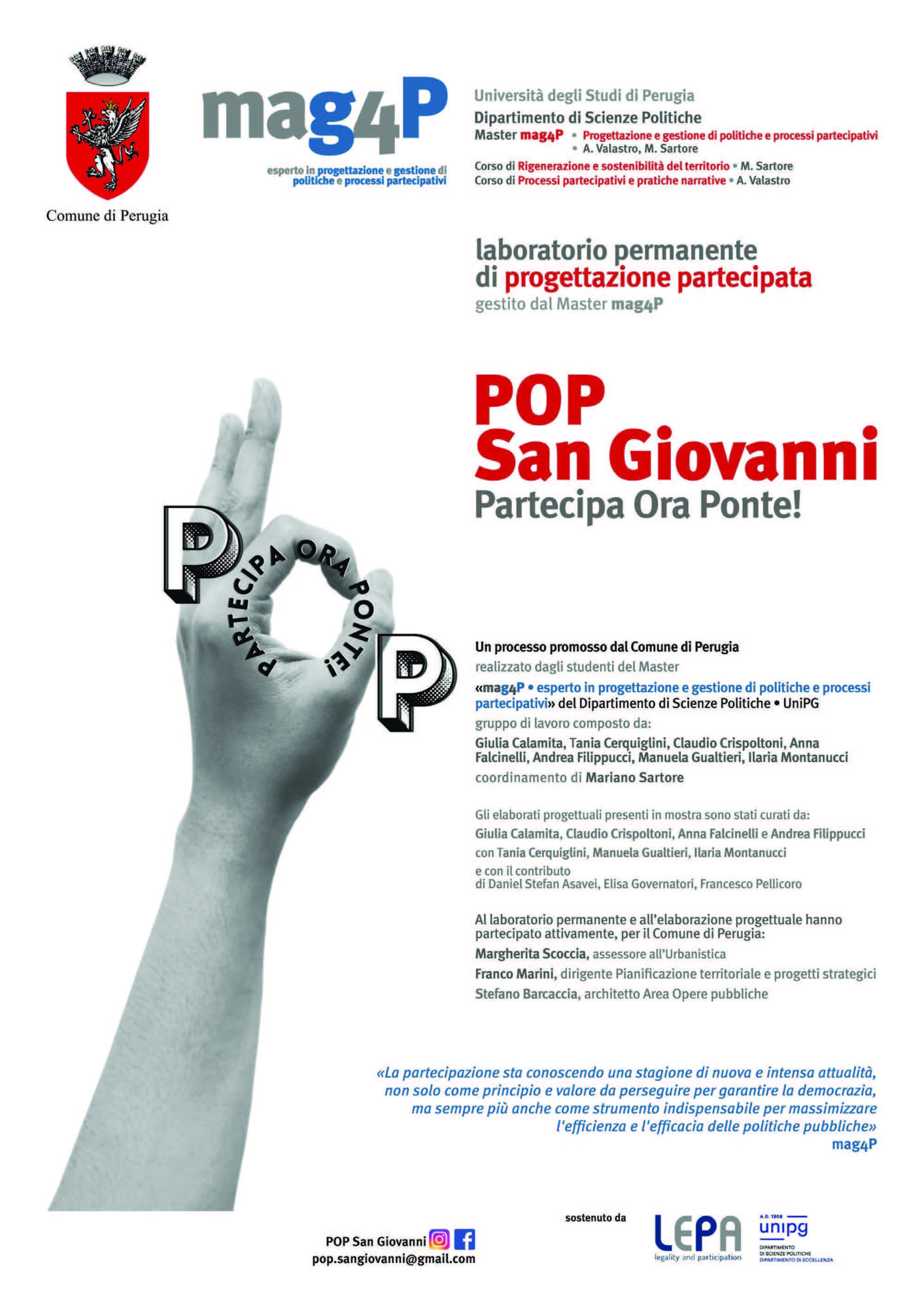 Locandina ufficiale del laboratorio permanente POP San Giovanni